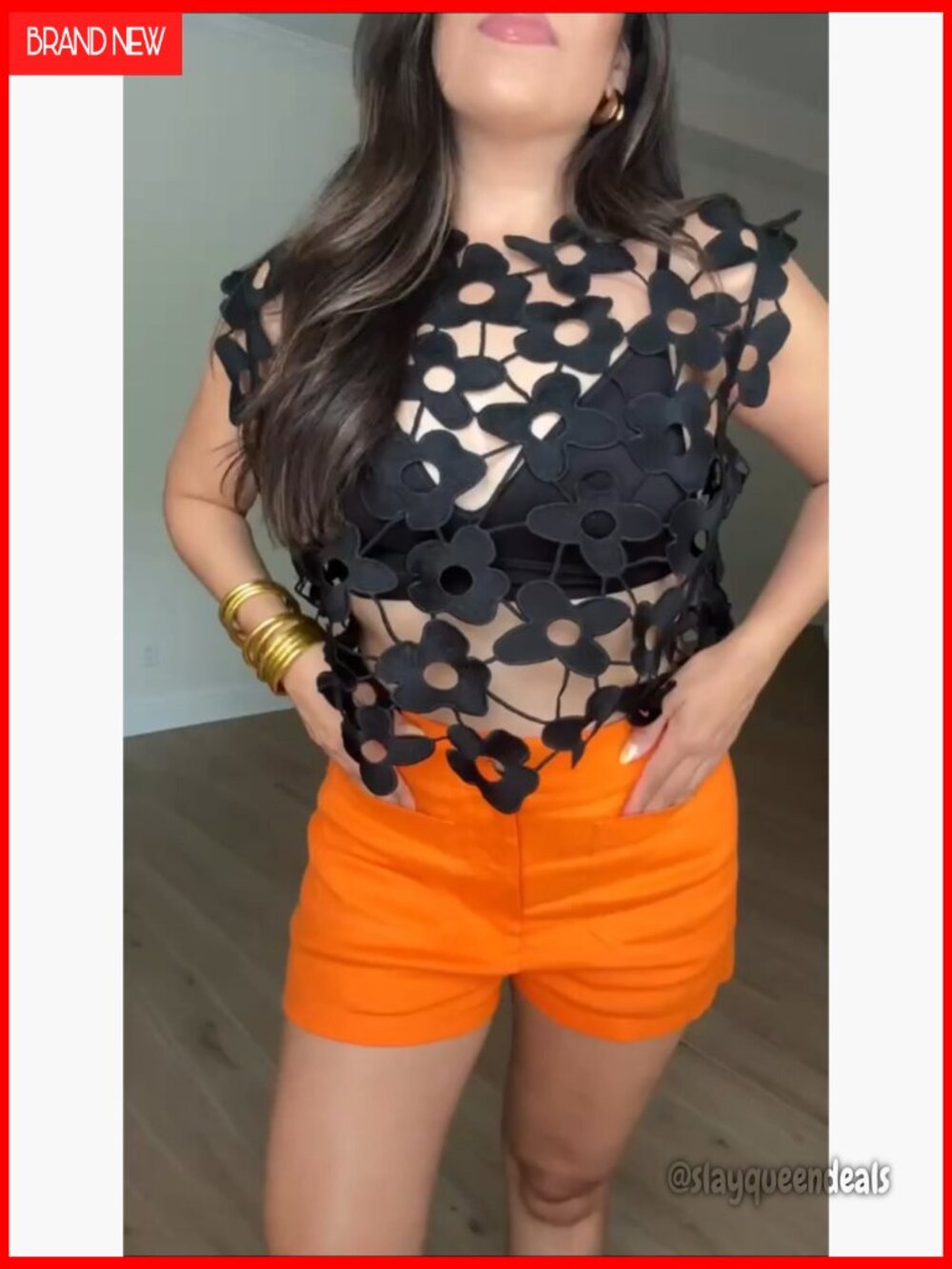 Hollow Out Floral Lace Vest Sleeveless Crewneck Cover Up Summer Going Out Top - Picture 6 of 7